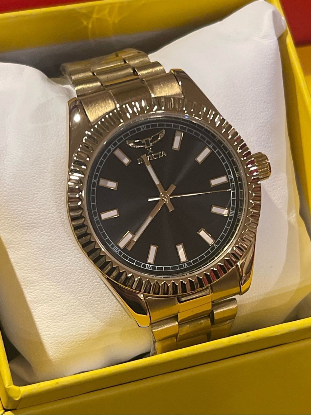 Invicta Gold-tone Watch with Black Dial 69006